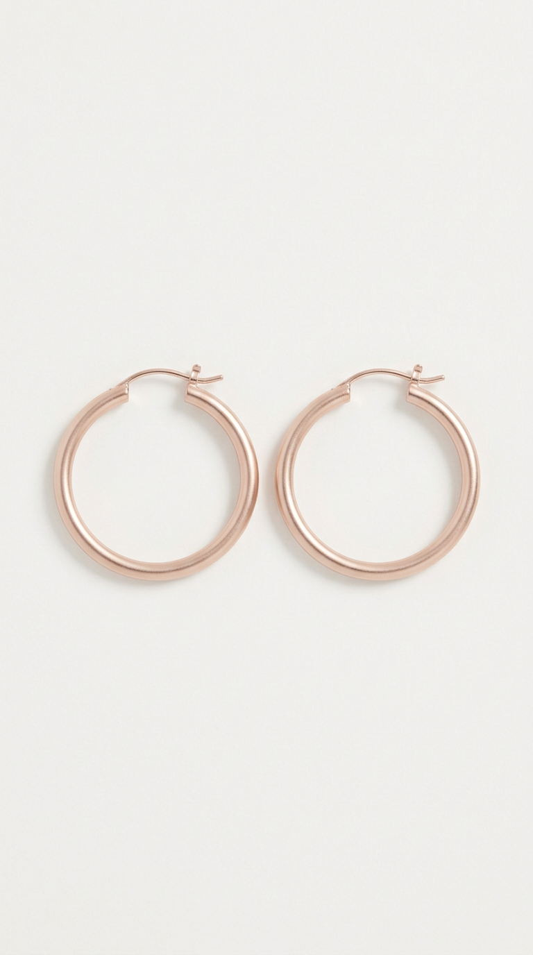 Blush-Toned Petite Hoop Earrings